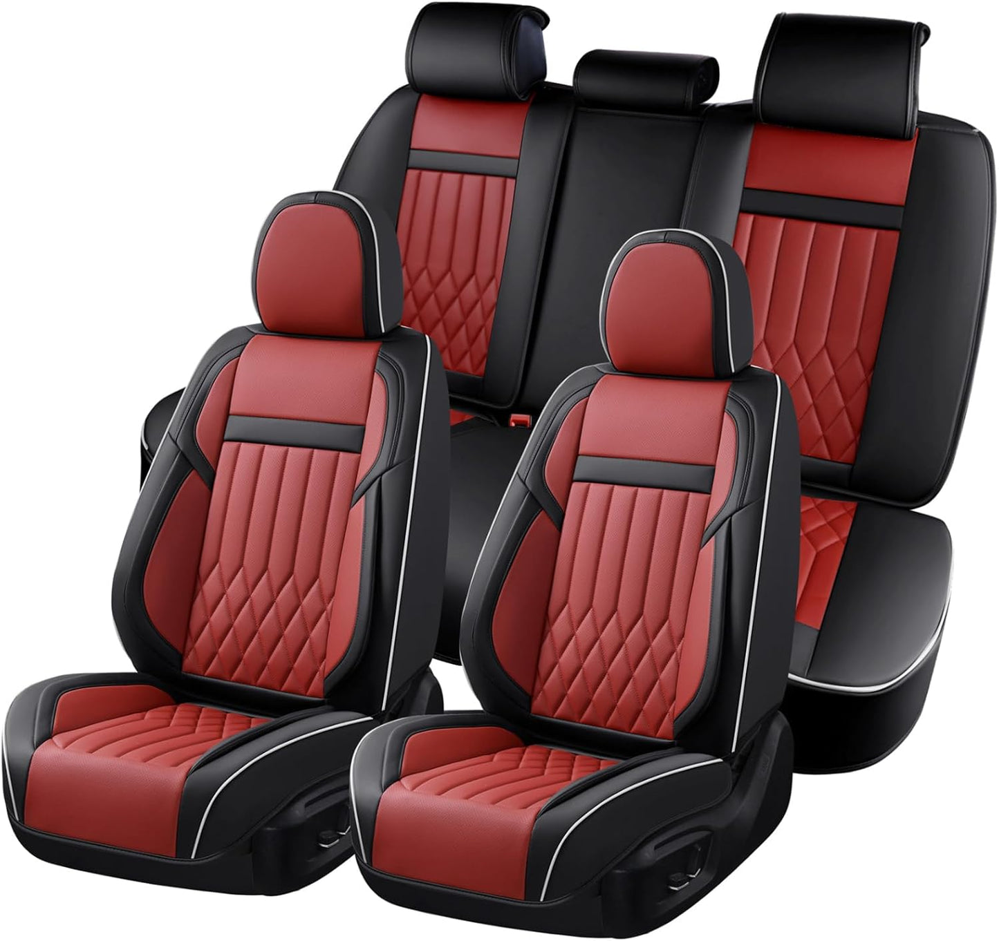 KEYOOG 5-Seater Waterproof Nappa Leather Car Seat Covers Set