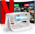 Smart Projector with WiFi 6 and Bluetooth for Home Theater