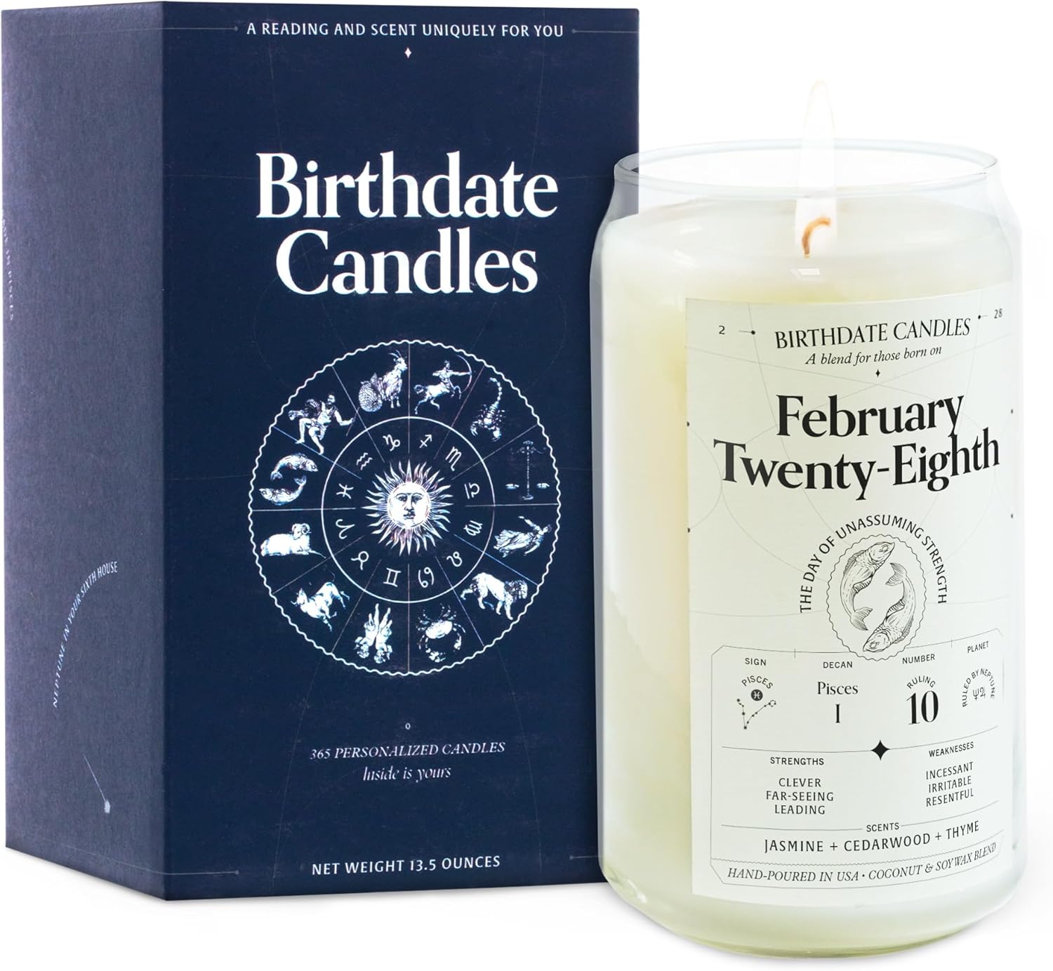 February 28 Birthdate Candles - Pisces Zodiac Scented Gift