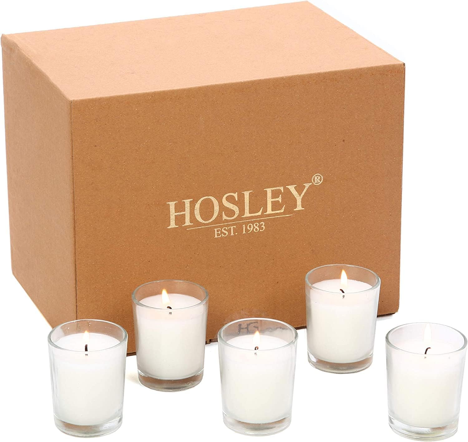 Hosley Ivory Unscented Glass Votive Candles for Any Occasion