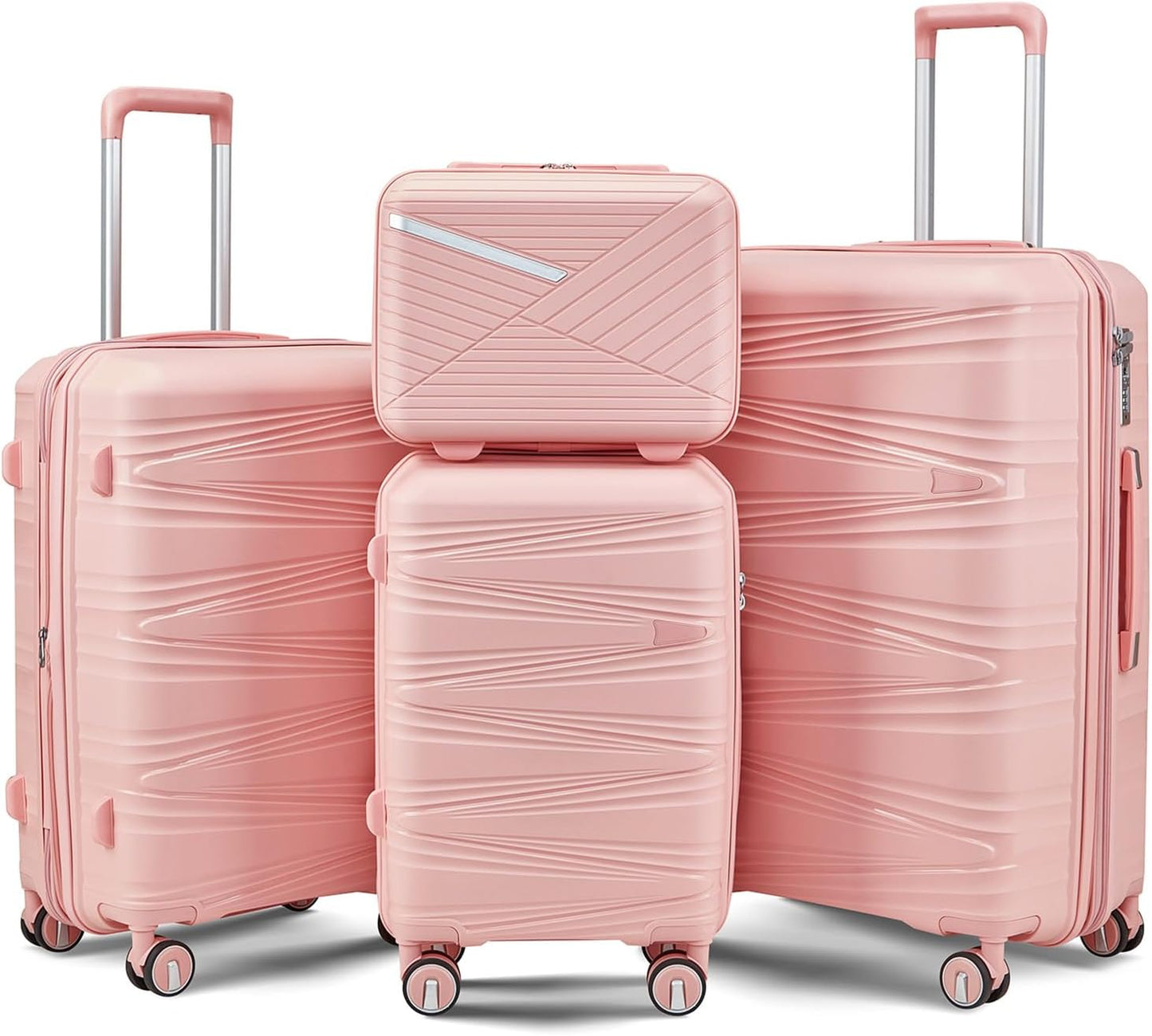4-Piece Expandable Hardshell Luggage Set with TSA Lock for Travel