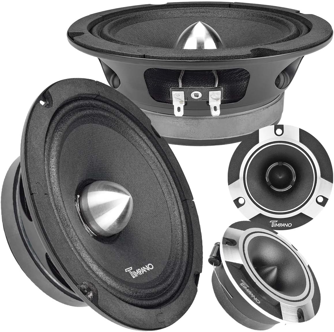Timpano 1600 Watts Bundle with 6.5 Midrange Speakers and Tweeters