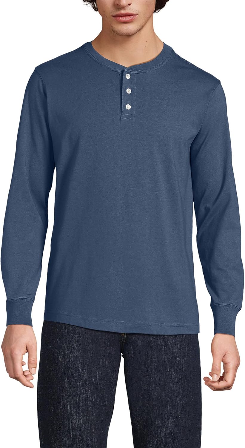Lands' End Men's Super-T Long Sleeve Henley Shirt Review