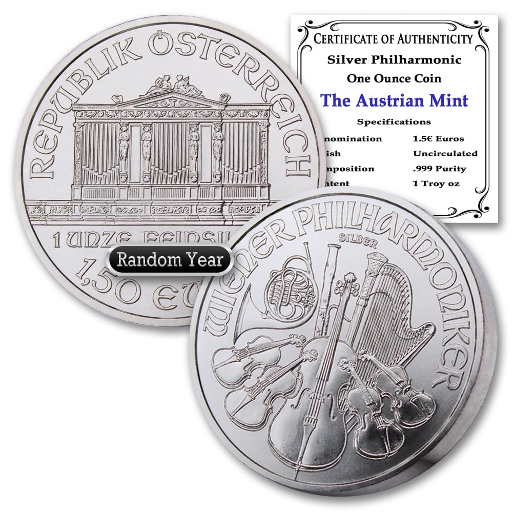 1 oz Austria Silver Vienna Philharmonic Coin Brilliant Uncirculated
