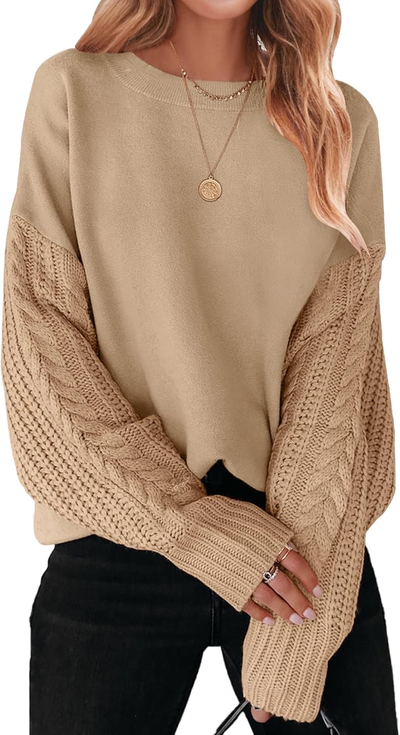 ZESICA Women's Oversized Pullover Sweater for Fall Fashion