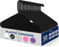 SereneLife 50 Pack Plastic Hangers - Slim, Non-Slip Closet Organizers