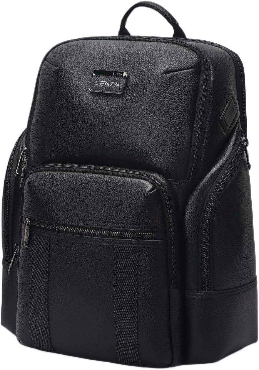 Durable Leather Laptop Business Backpack for Professionals
