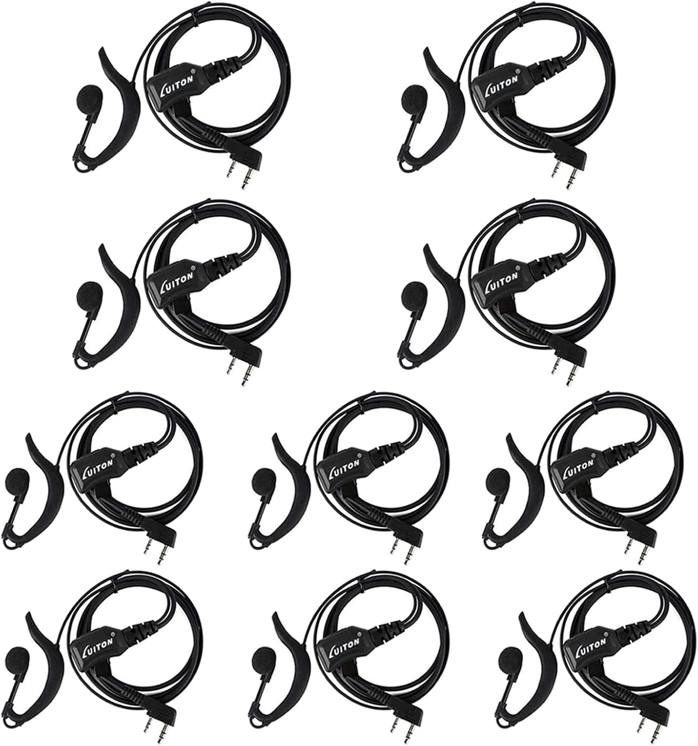 Walkie Talkie Earpiece with Mic for BaoFeng Radio - 10 Pack