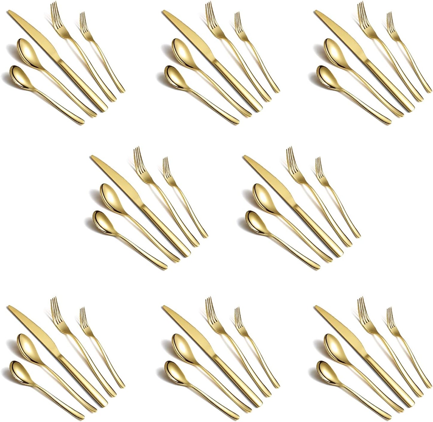 HOMQUEN 40-Piece Gold Silverware Set for Elegant Dining