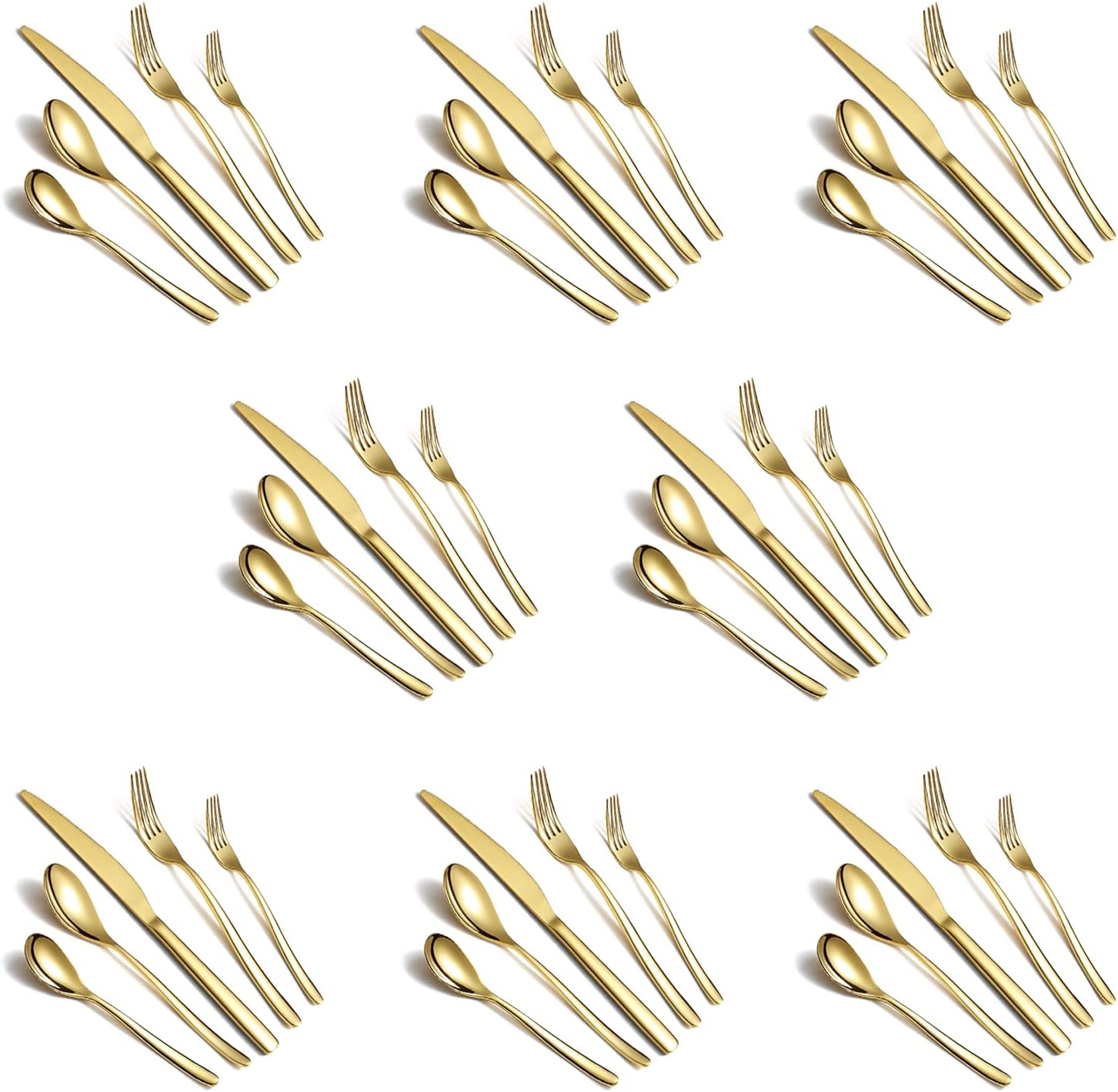 HOMQUEN 40-Piece Gold Silverware Set for Elegant Dining
