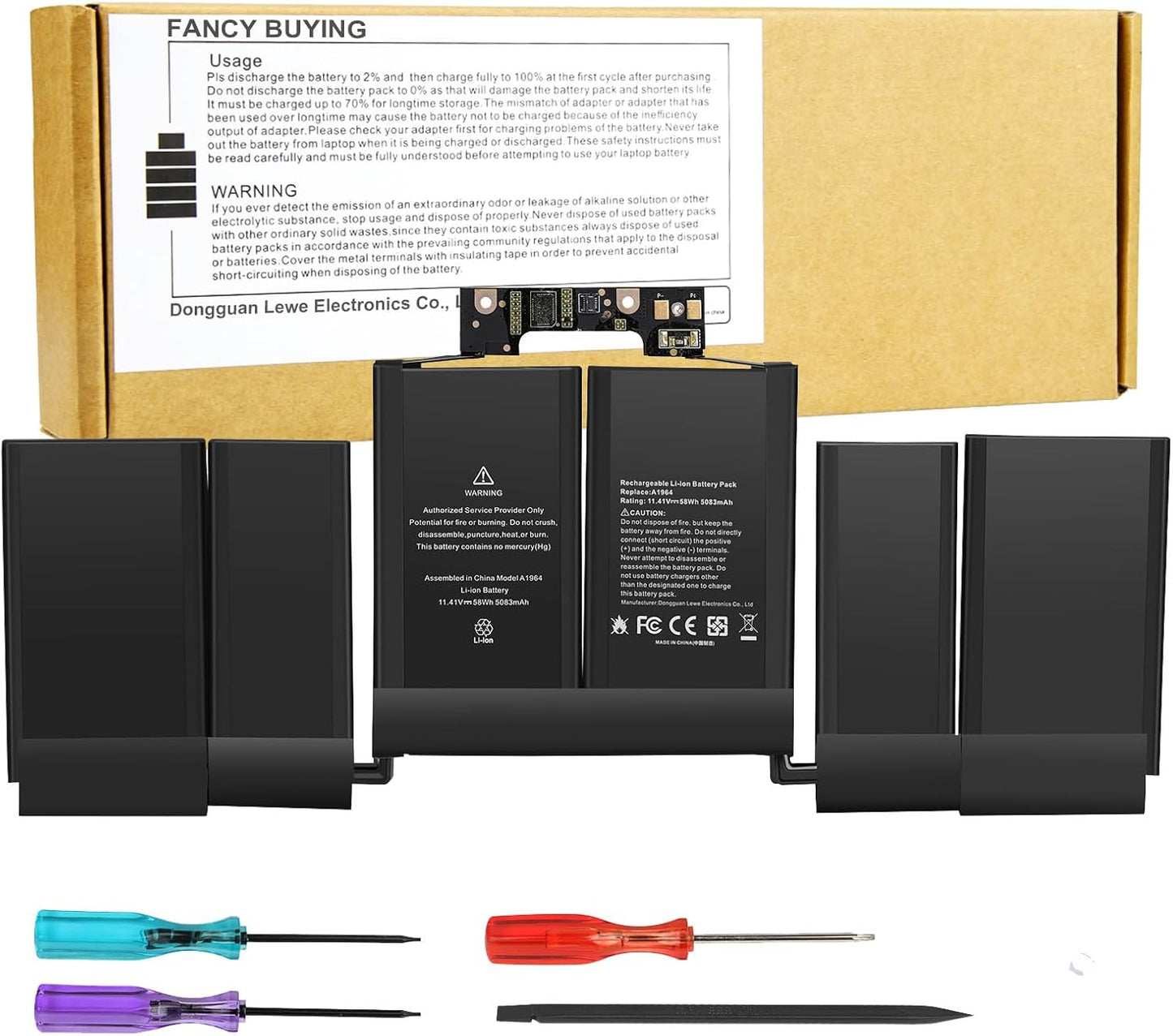 A1964 A1989 A2251 Battery Replacement for MacBook Pro 13 Inch