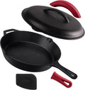 Cuisinel Cast Iron Skillet with Lid - 12-inch Frying Pan Set