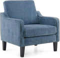 Mid Century Modern Accent Chair Navy Blue Chenille - Compact Comfort