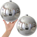 Silver 8.0 in Extra Large Christmas Balls Ornaments - Bold Tree Accent