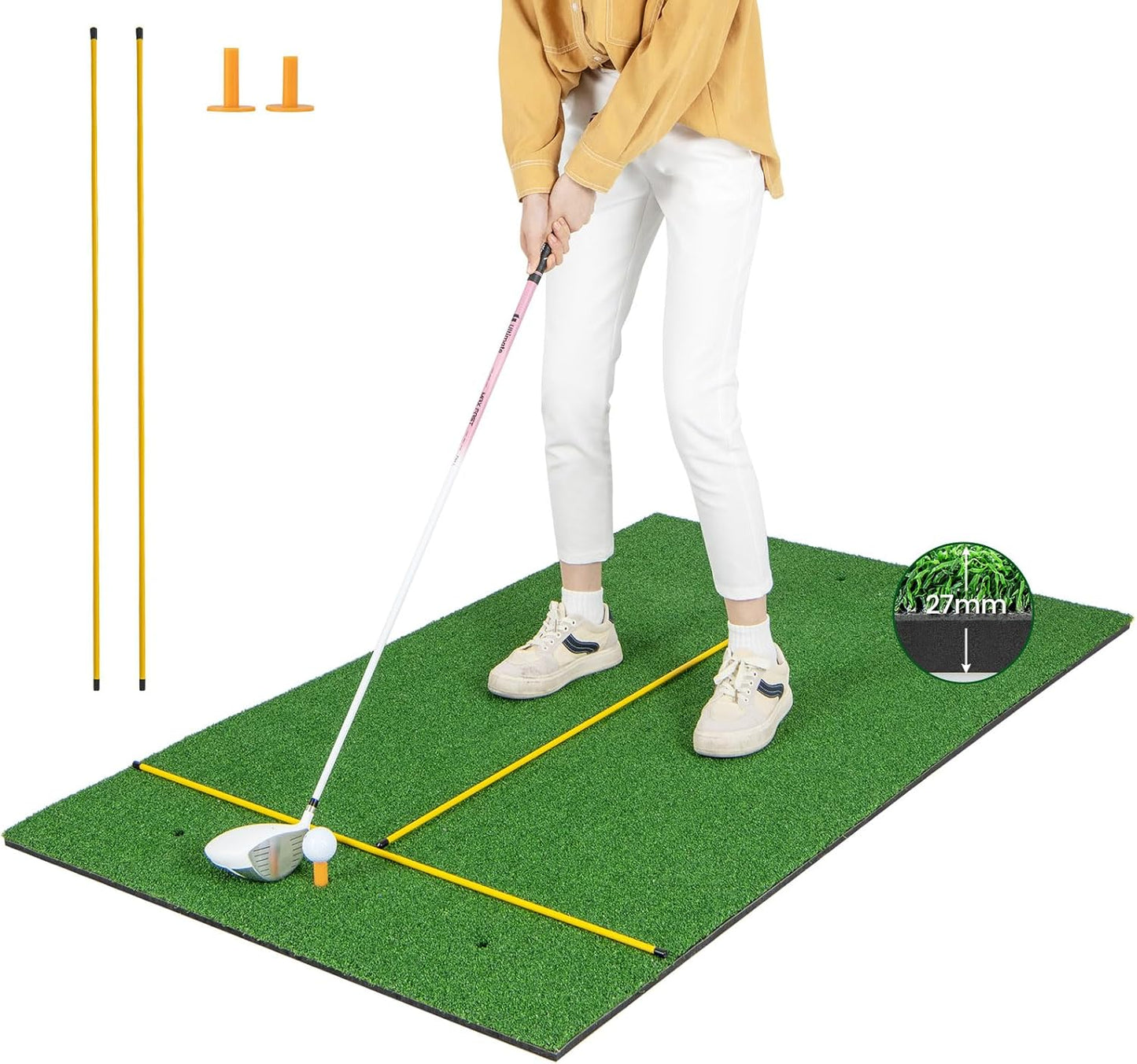 Tangkula Golf Hitting Mat with Accessories