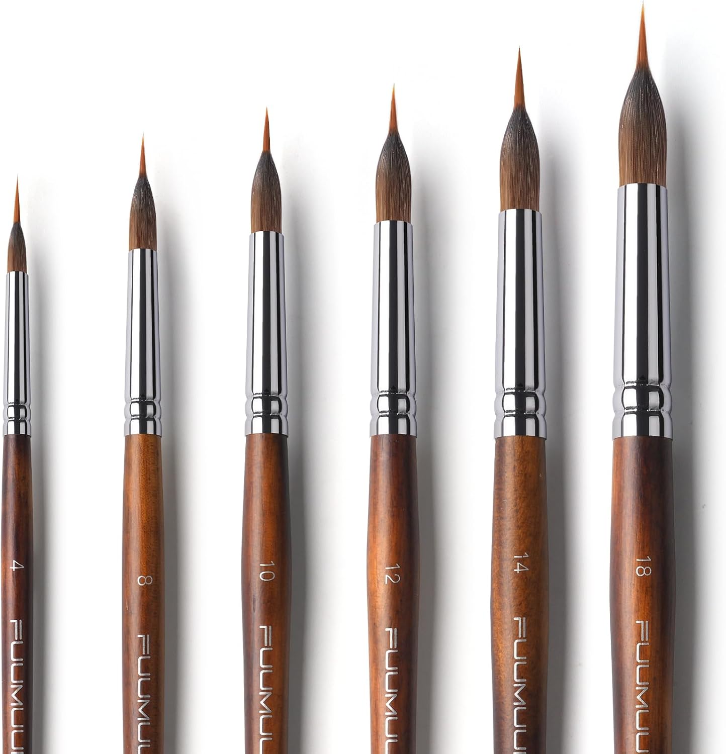 Professional Watercolor Brushes for Fine Detailing - 6Pcs Set