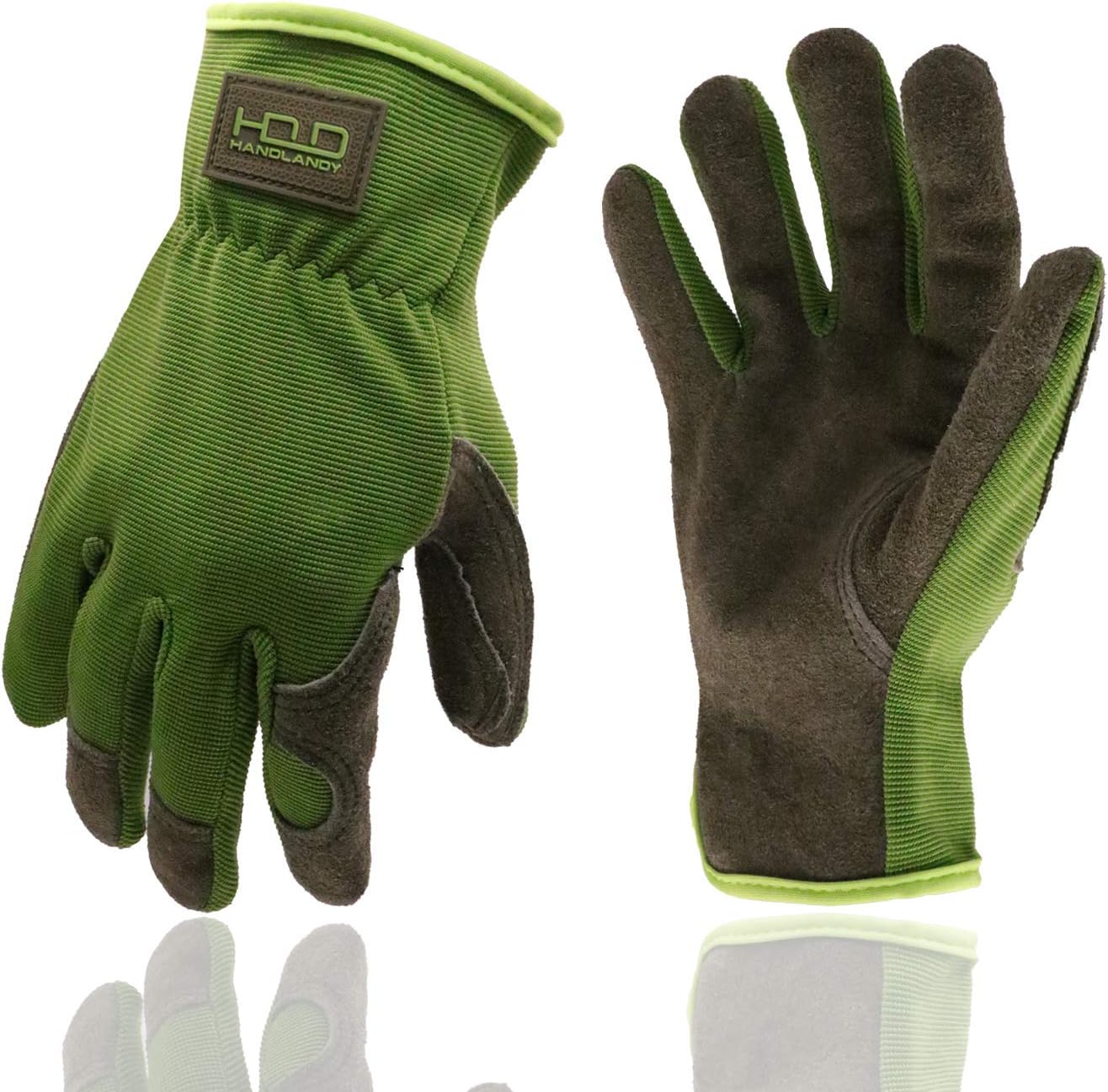 Breathable Leather Work Gloves by HANDLANDY