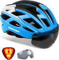 Shinmax Bike Helmet for Adults with Magnetic Goggles & LED Light