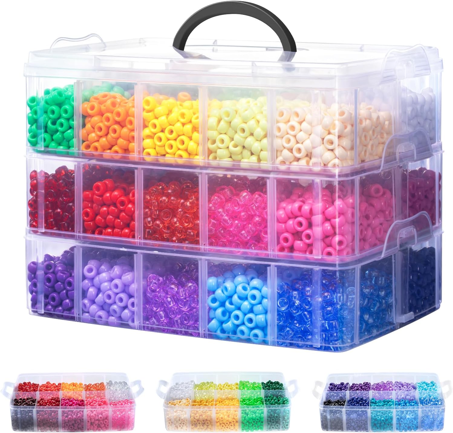 10,000 Pcs Pony Beads for Craft and Jewelry Making Fun