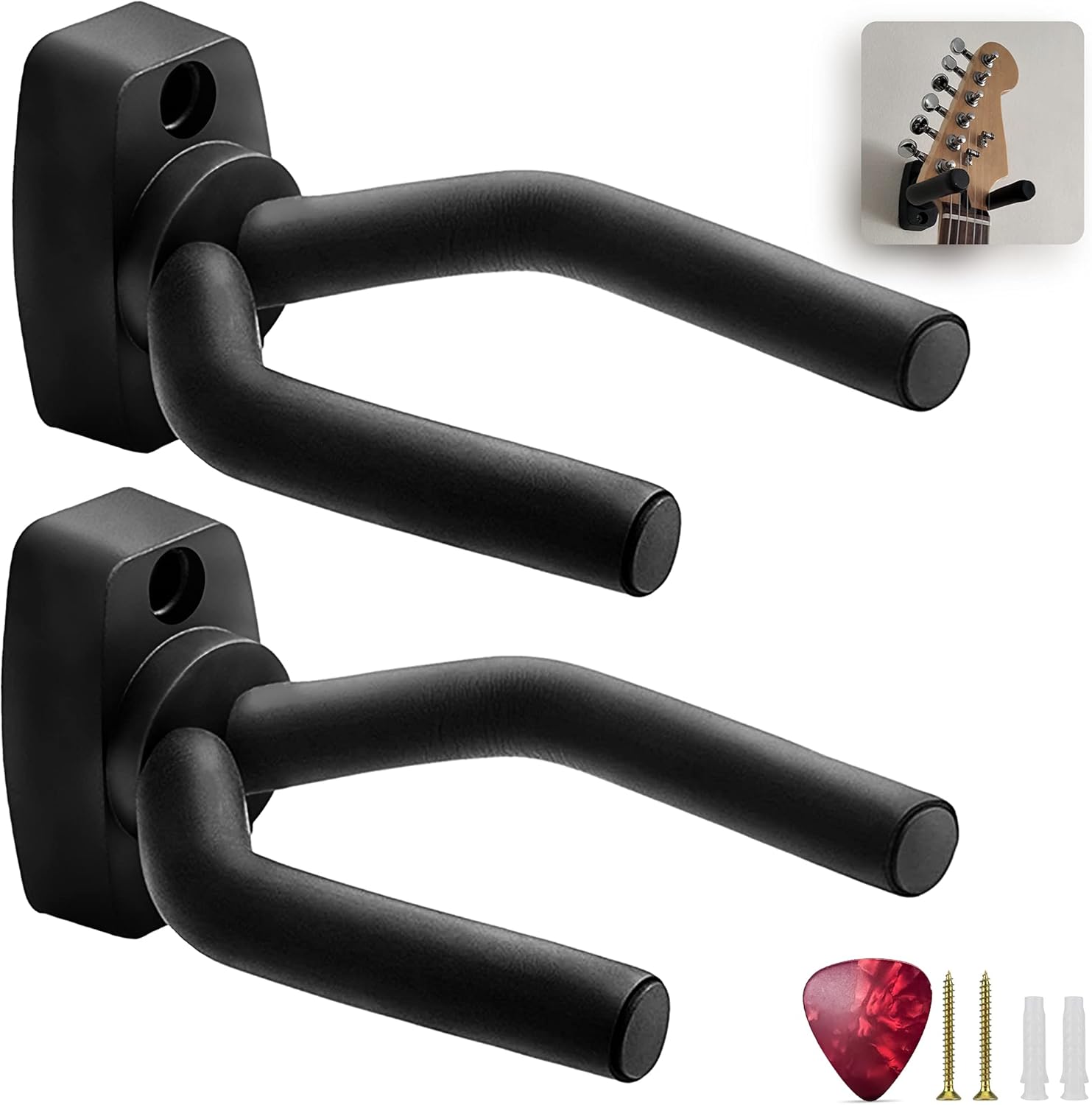KEPLIN Guitar Wall Hooks - Securely Display 2 Guitars!