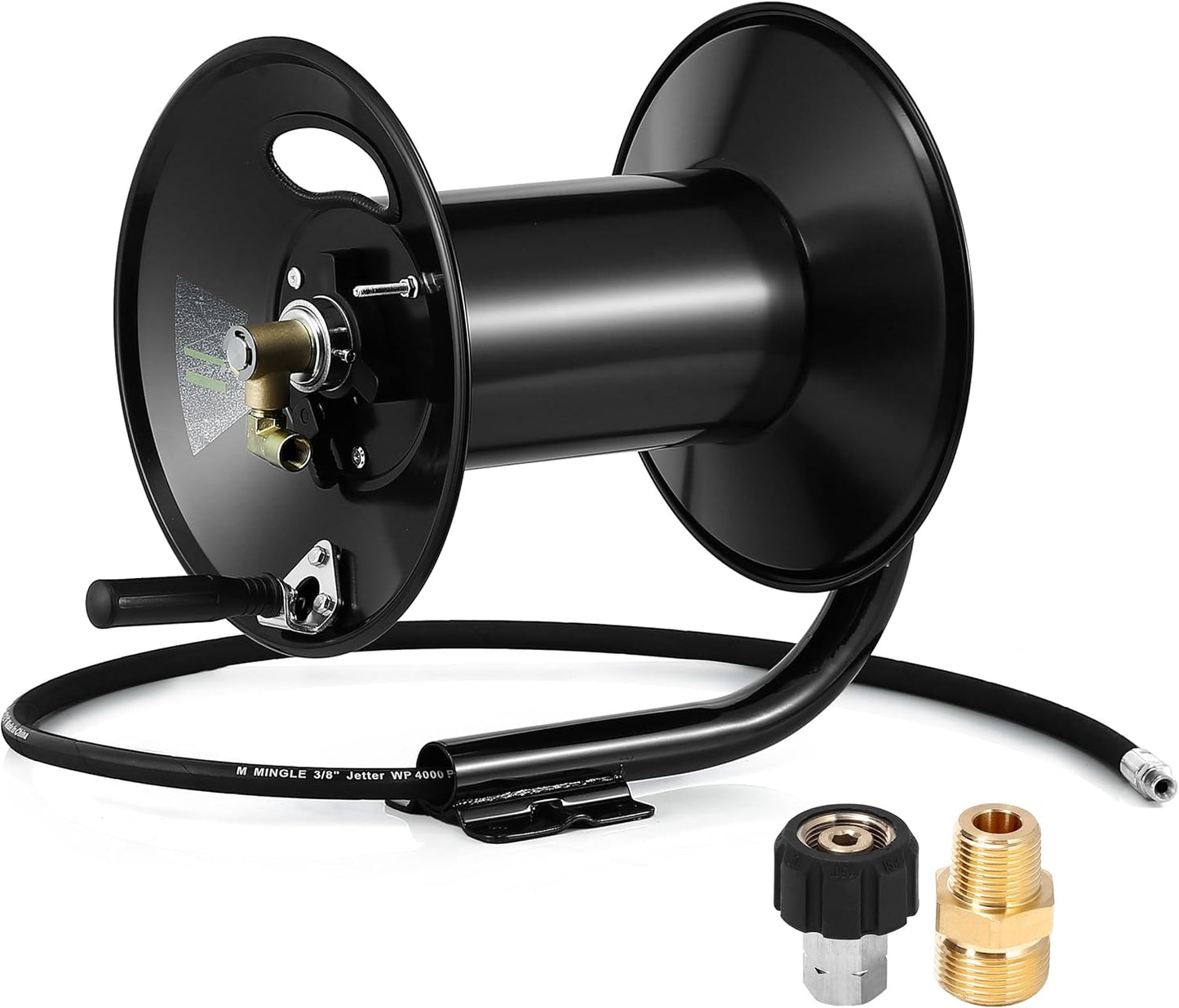 M MINGLE Pressure Washer Hose Reel 200ft for Heavy Duty Use