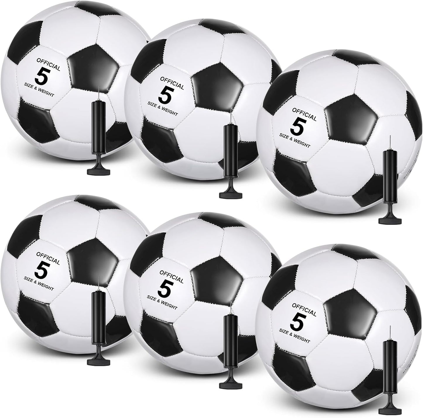 6 Pcs Operation Christmas Soccer Ball Set with Pump Needles