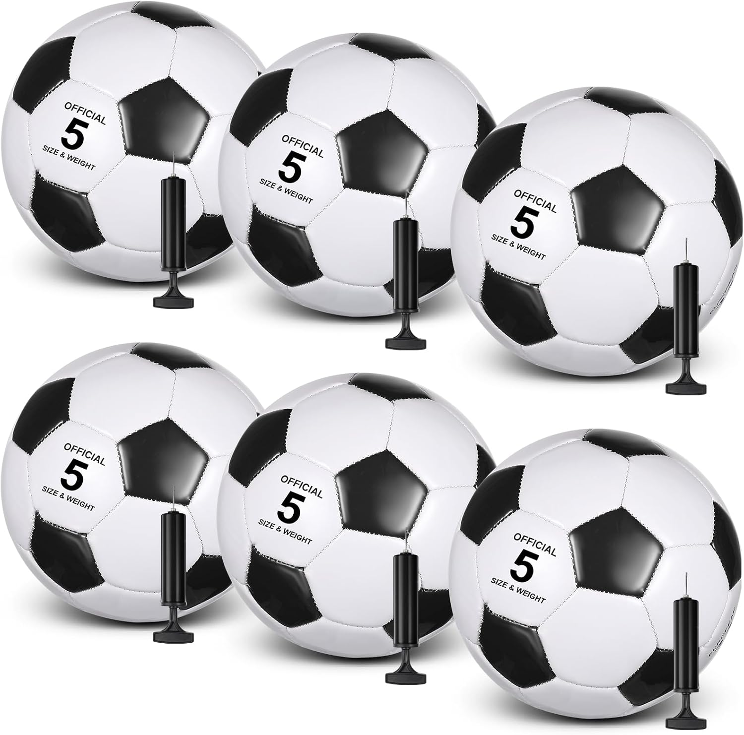 6 Pcs Operation Christmas Soccer Ball Set with Pump Needles