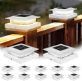 4x4 Solar Post Cap Lights 12 Pack - Warm and Cool Options for Decks