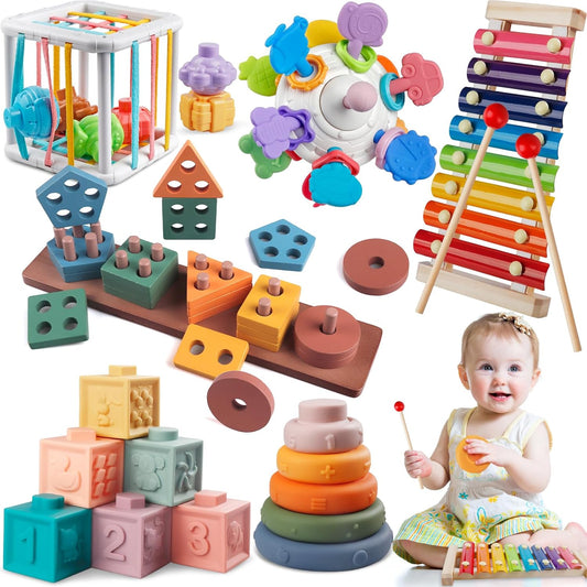 Montessori Baby Toys: 6-in-1 Sensory Fun!