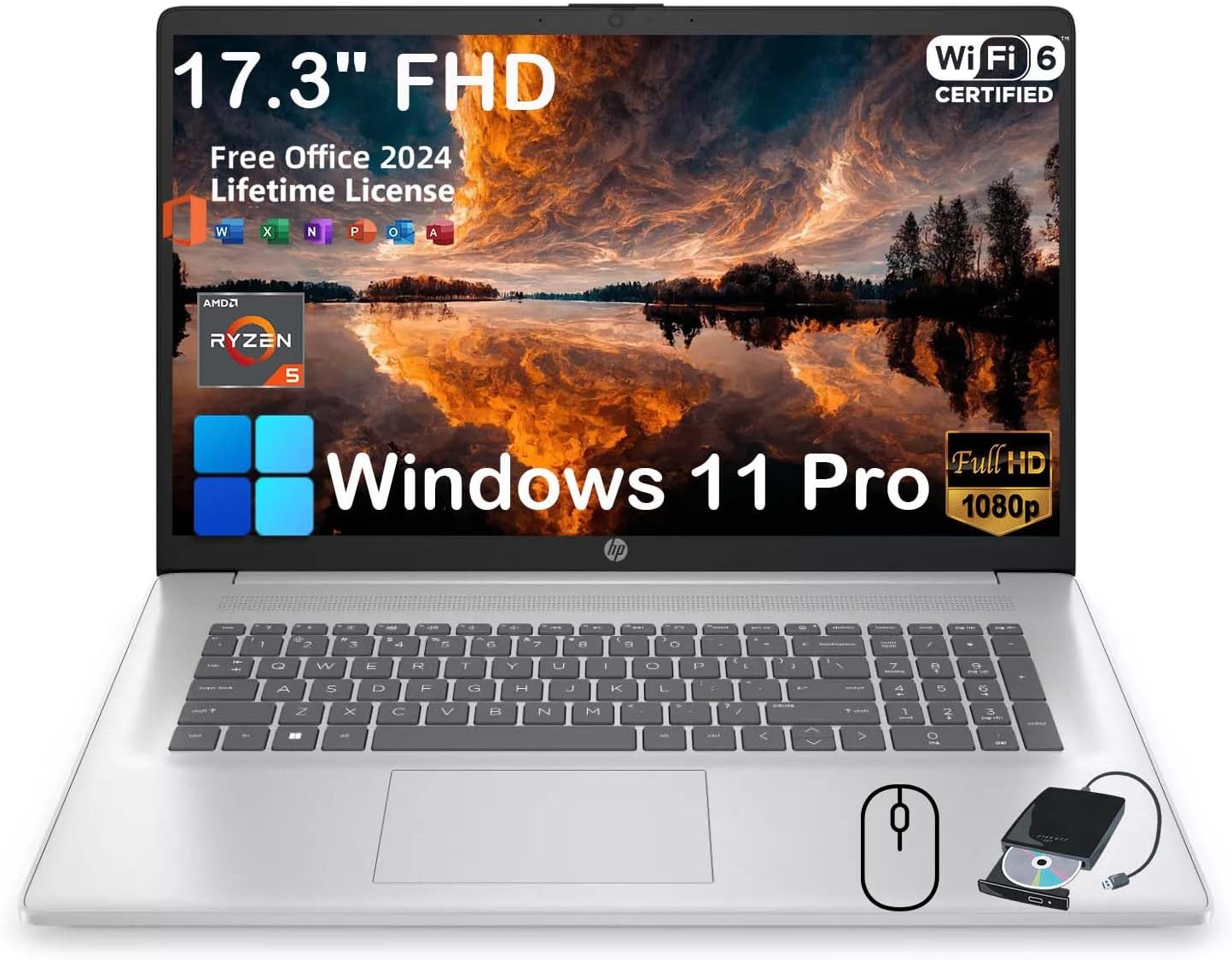 HP Business Laptop with Office Lifetime + External Drive