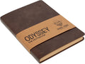 Odyssey Notebook Journal for Men - Lined Kraft Paper, A5 Brown Leather