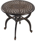Cast Aluminum Outdoor Side Table 21in Bronze - Classic Patio Accent