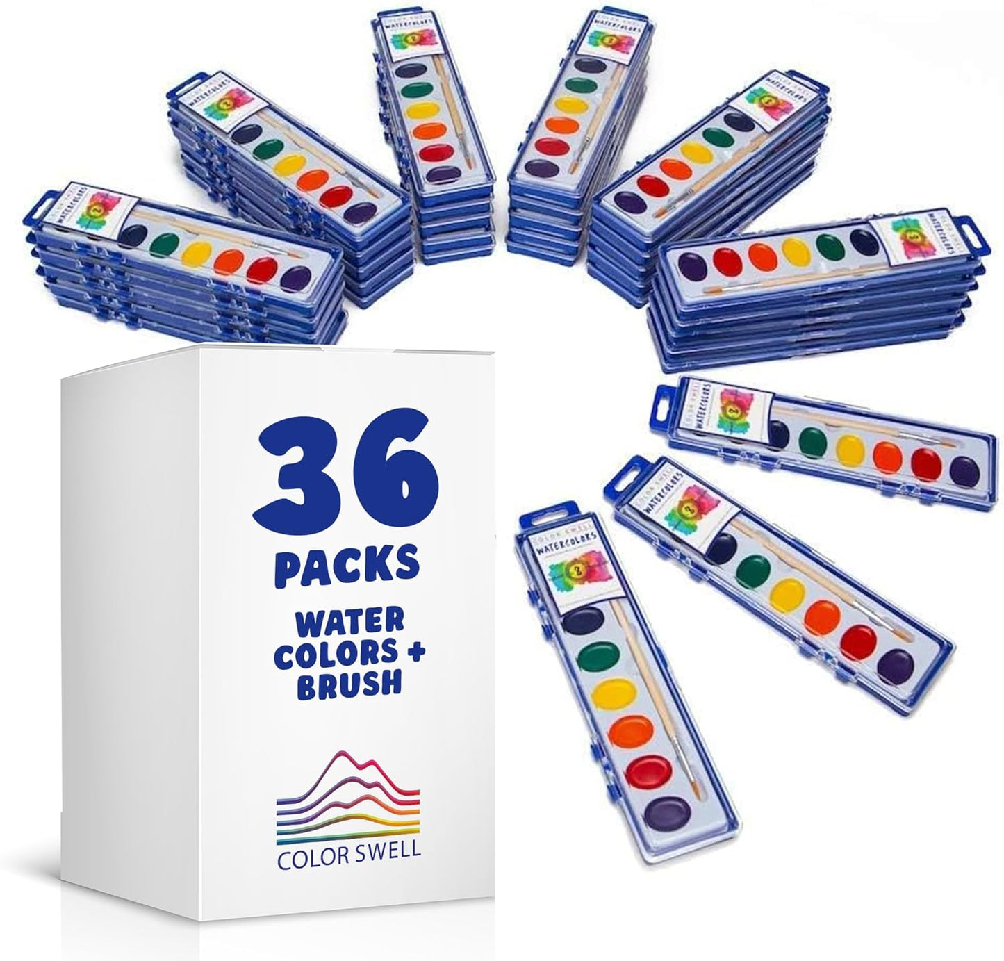 Color Swell Bulk Watercolor Paint Pack - 36 Sets for All Ages