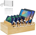 Bamboo Charging Station for Multiple Devices - Tidy Desk Docking