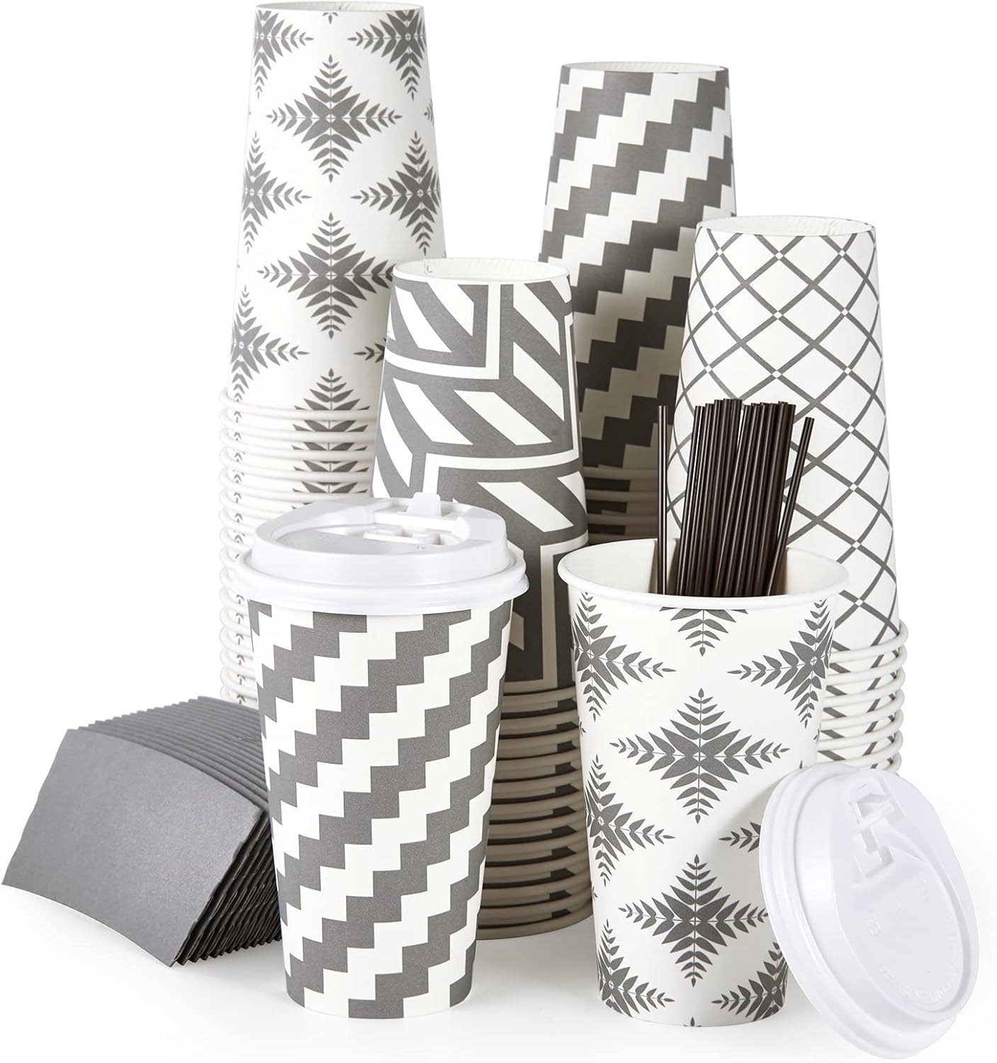 LITOPAK 16oz Coffee Cups: Hot Drinks Made Stylish!