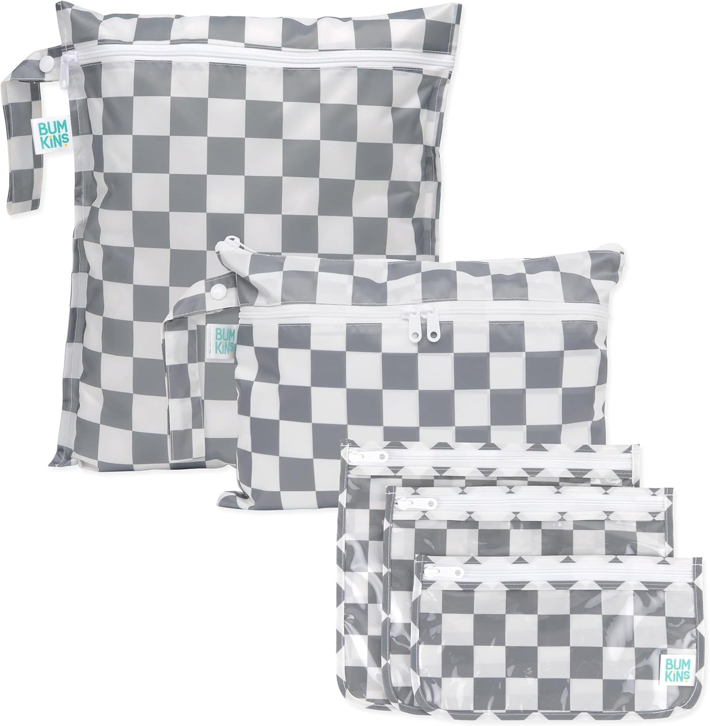 Bumkins Waterproof Wet Bag Set for Travel, Baby, and Gym Use