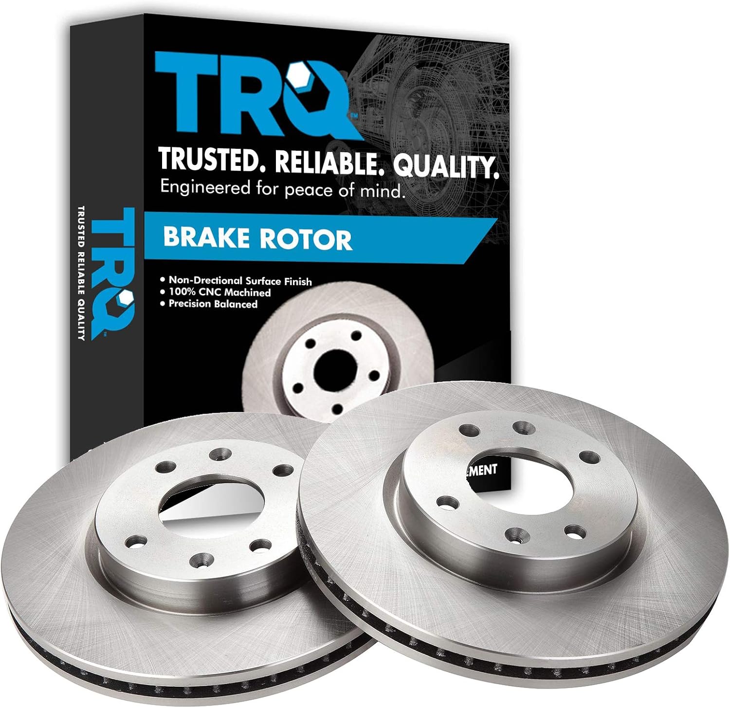 TRQ Front Brake Rotors Set Vented for Hyundai Sonata & Kia Optima