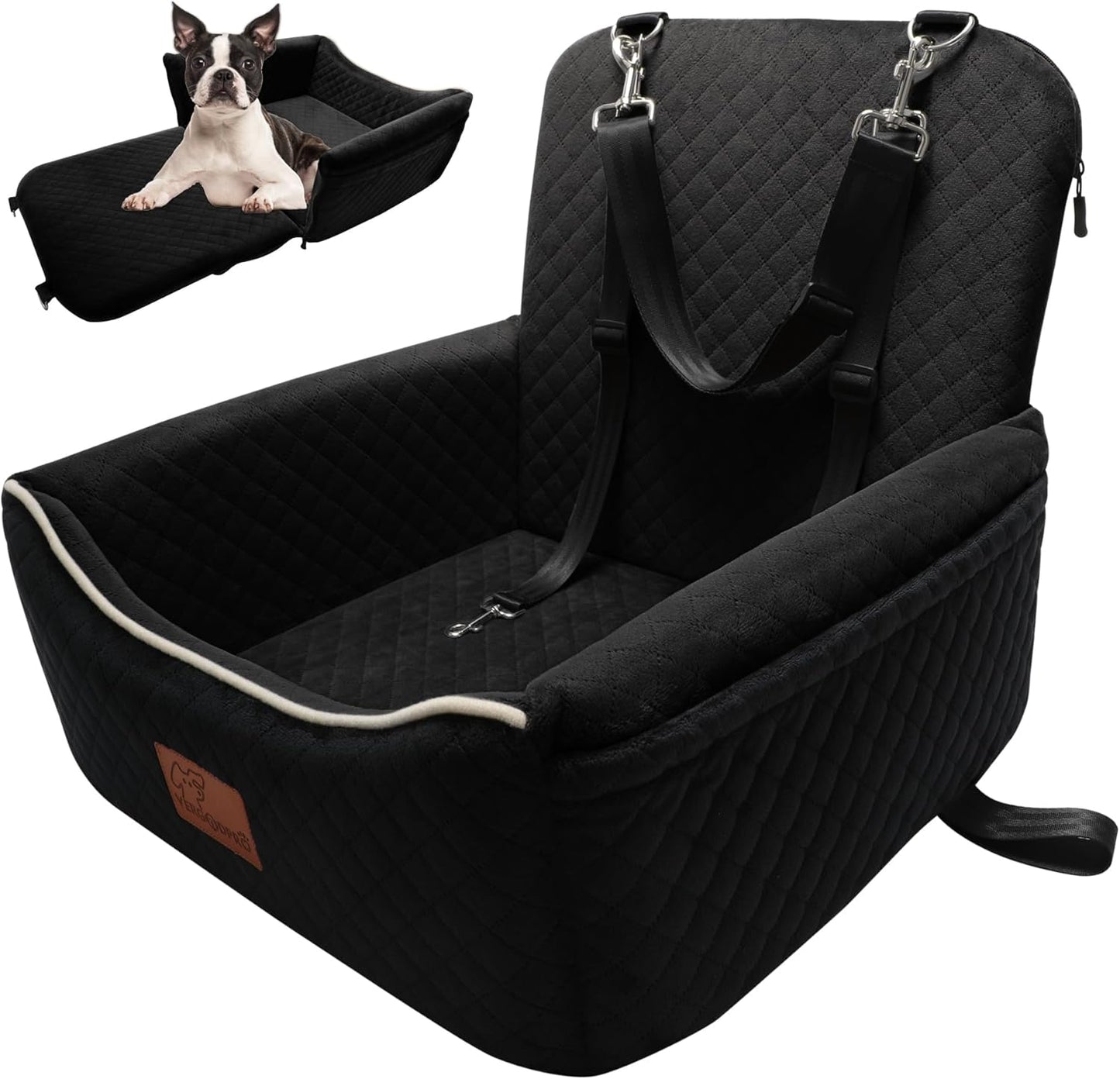 Dog Car Seat Bed 2 in 1 for Small/Medium Dogs up to 35 lbs