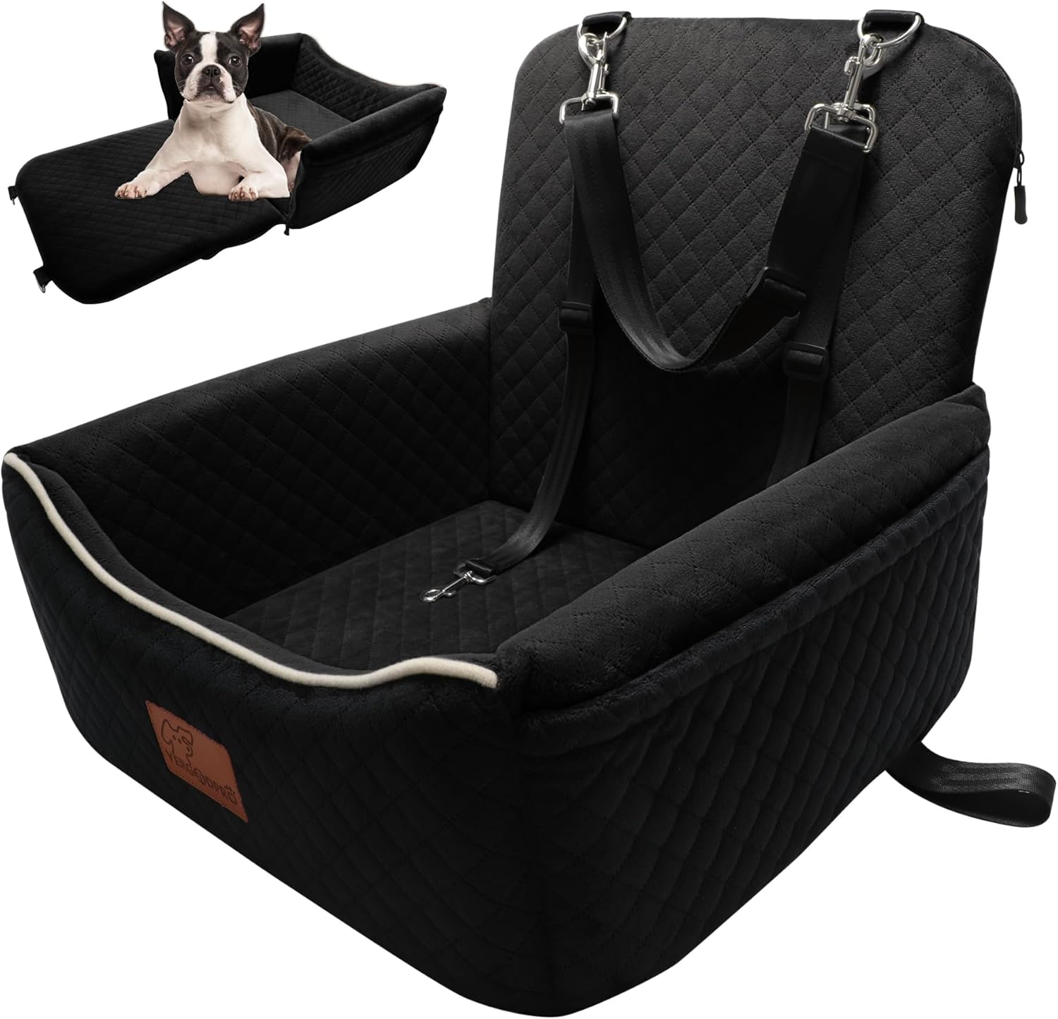 Dog Car Seat Bed 2 in 1 for Small/Medium Dogs up to 35 lbs