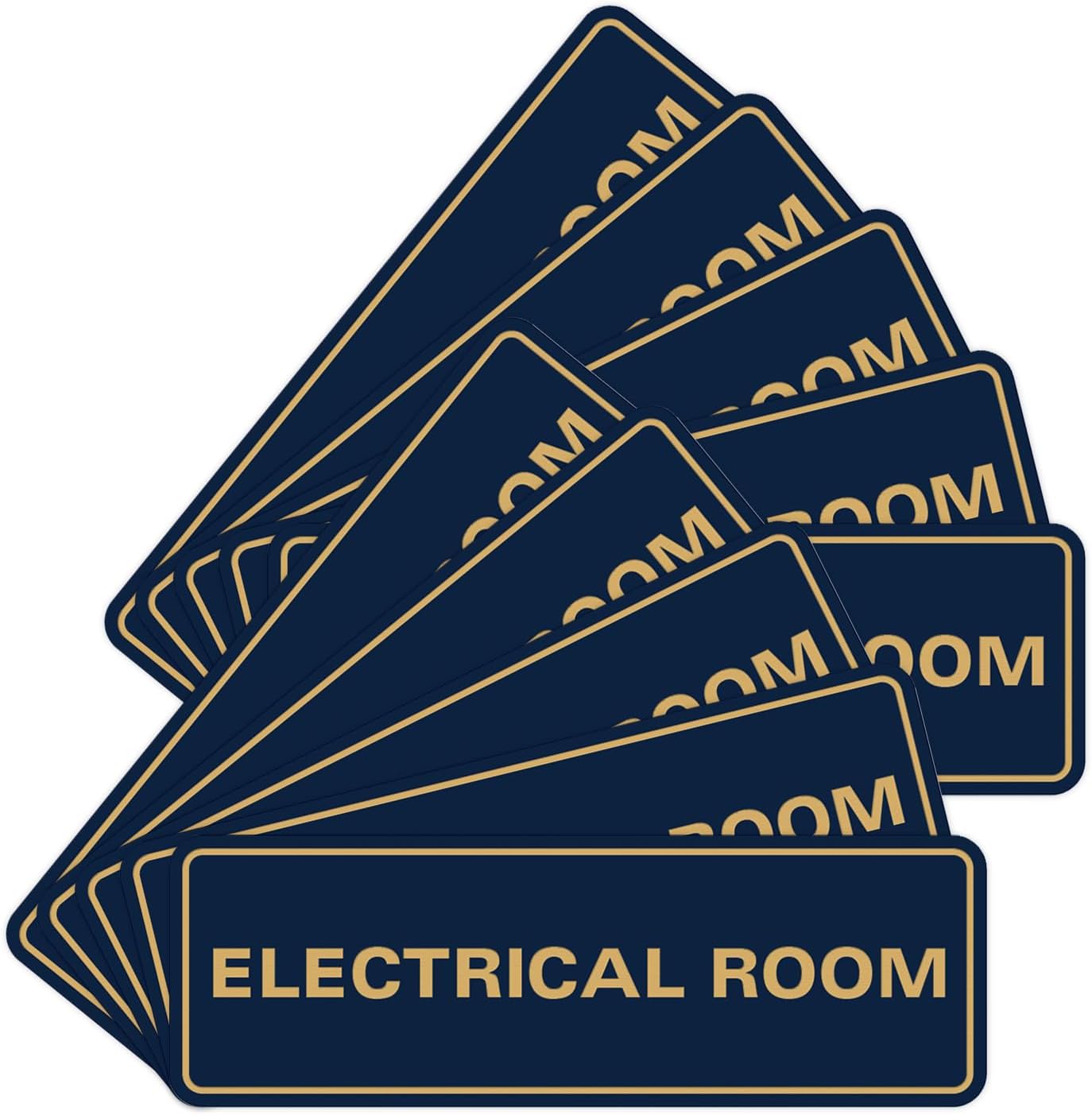 Electrical Room Sign - Navy Blue/Gold - 10 Pack for Safety