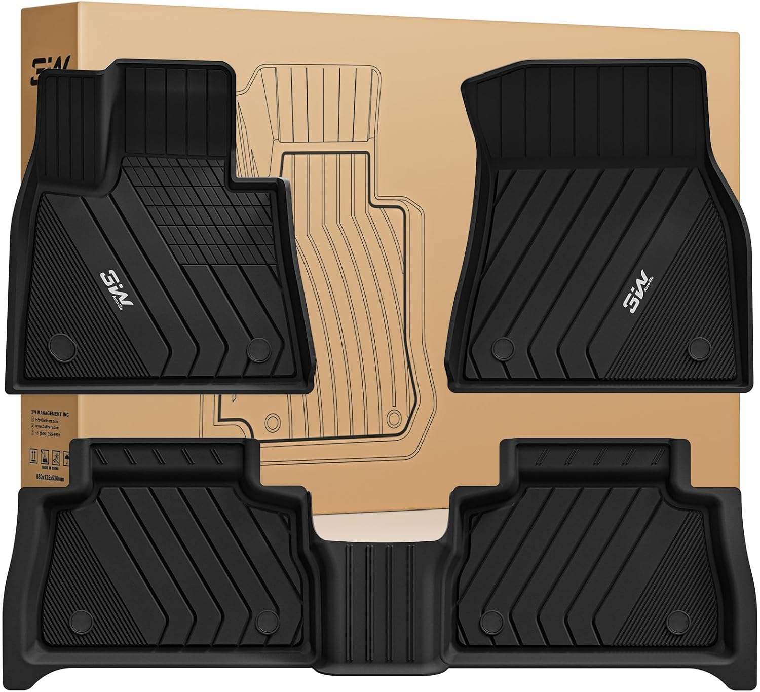 3W BMW X6 Floor Mats for 2020-2026 All-Weather Protection