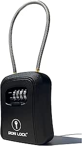 Iron Lock Portable Waterproof Key Lock Box for 5 Keys Securely