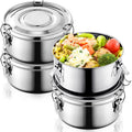 4 Pcs Stainless Steel Bento Box 36 oz Reusable Leak Proof Set