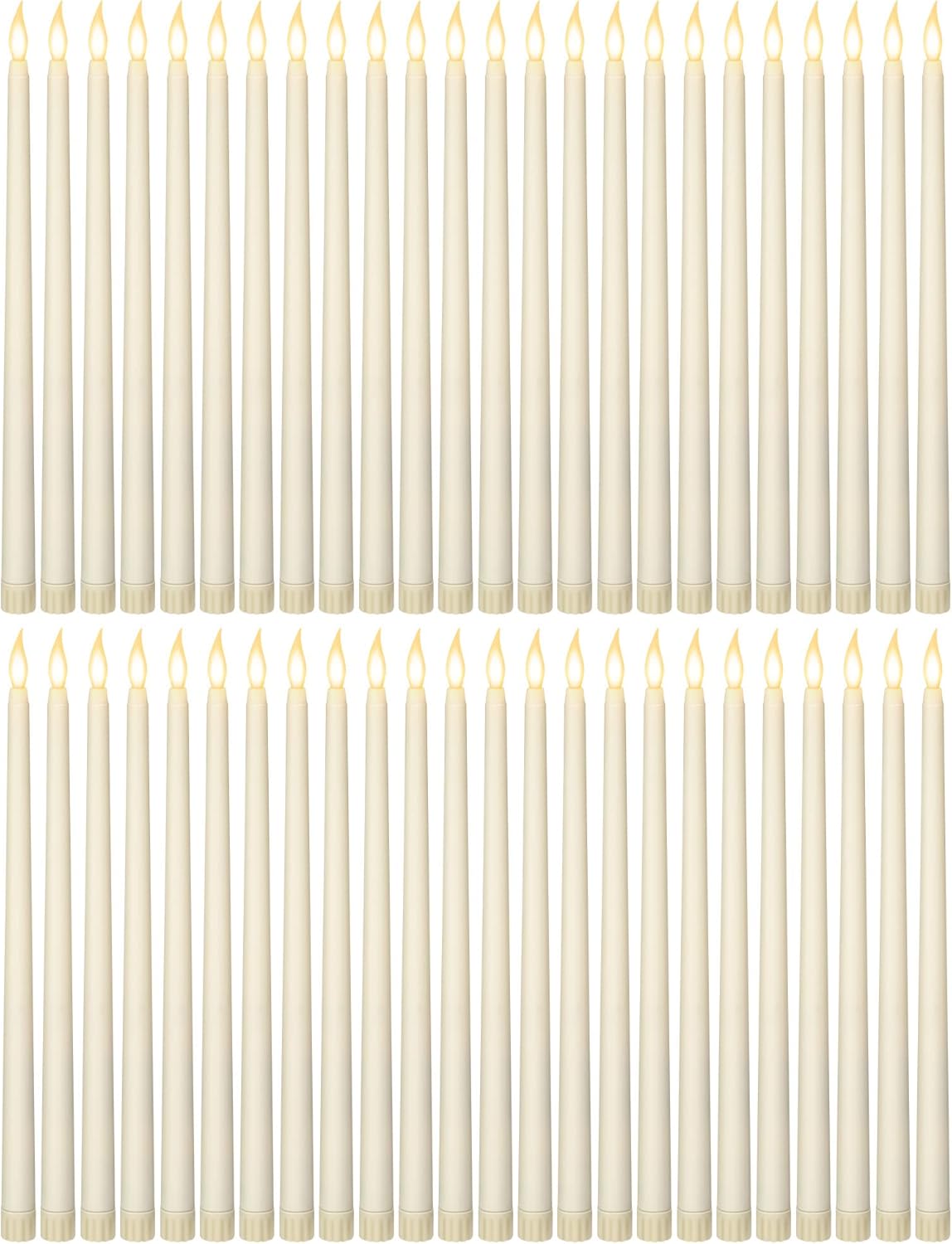 48 Pcs Flameless LED Taper Candles for Elegant Decor