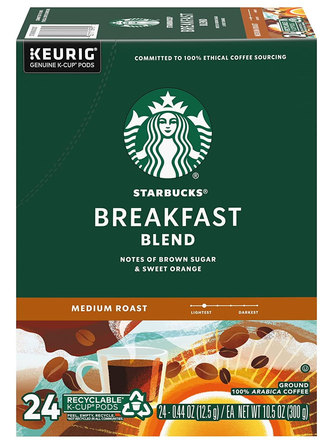 Starbucks Dark Roast K-Cup Pods - Energizing Brew