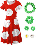 Maisolly Halloween Women's Red Leaf Cosplay Costume Dress