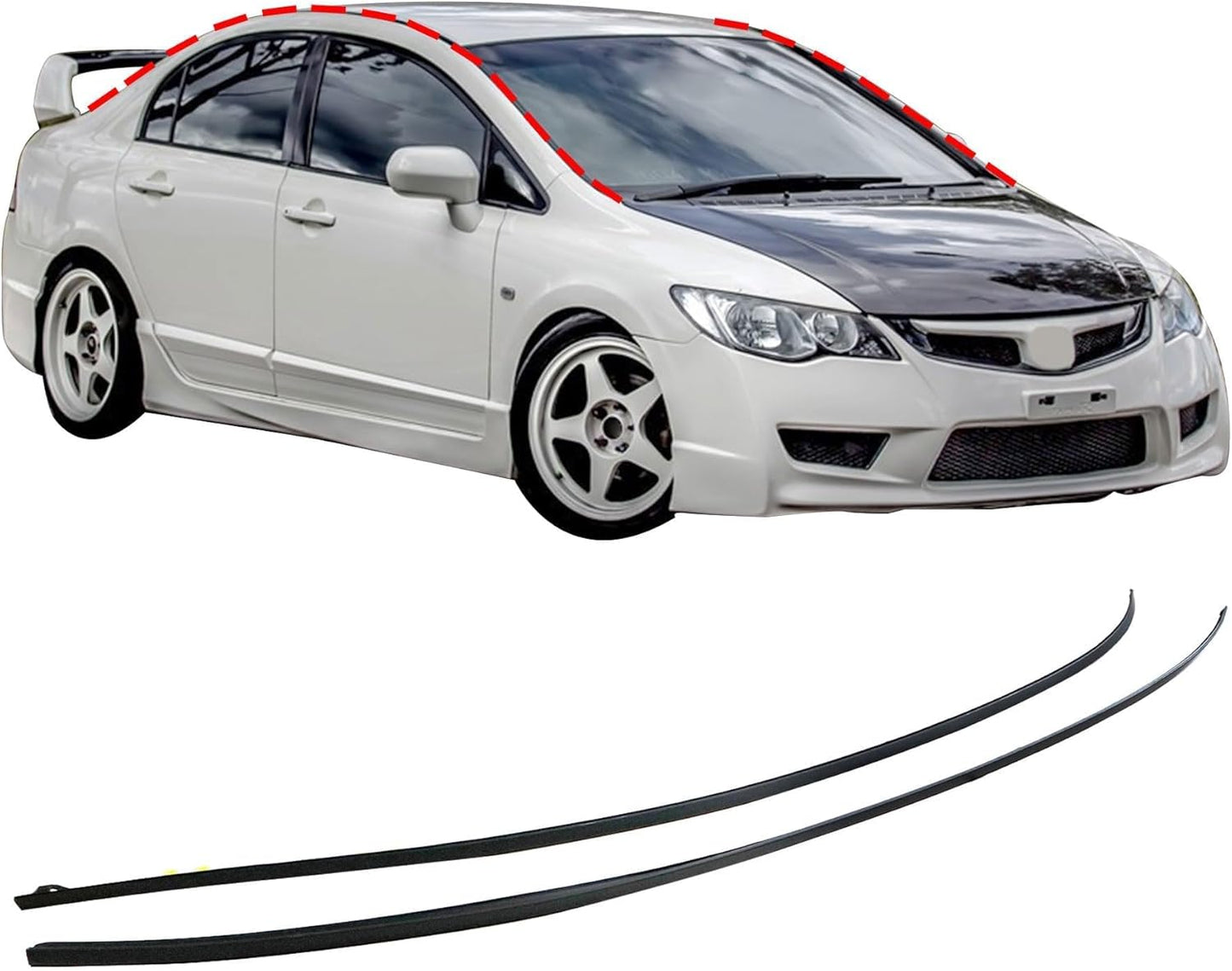 XQSMWF Molding Drip Side Set for Honda Civic 2006-2011
