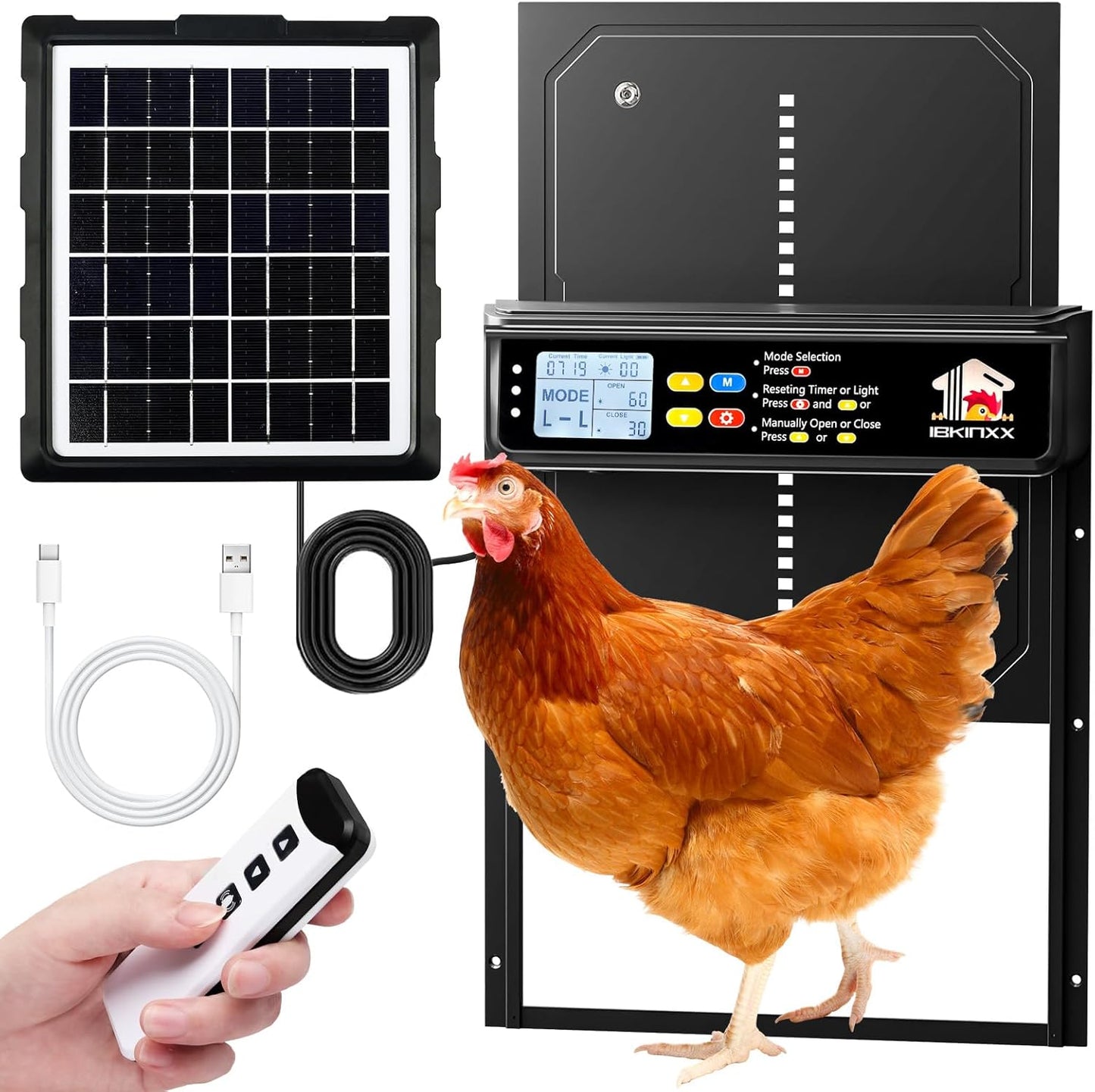 Automatic Chicken Coop Door with Solar Power and Timer Features