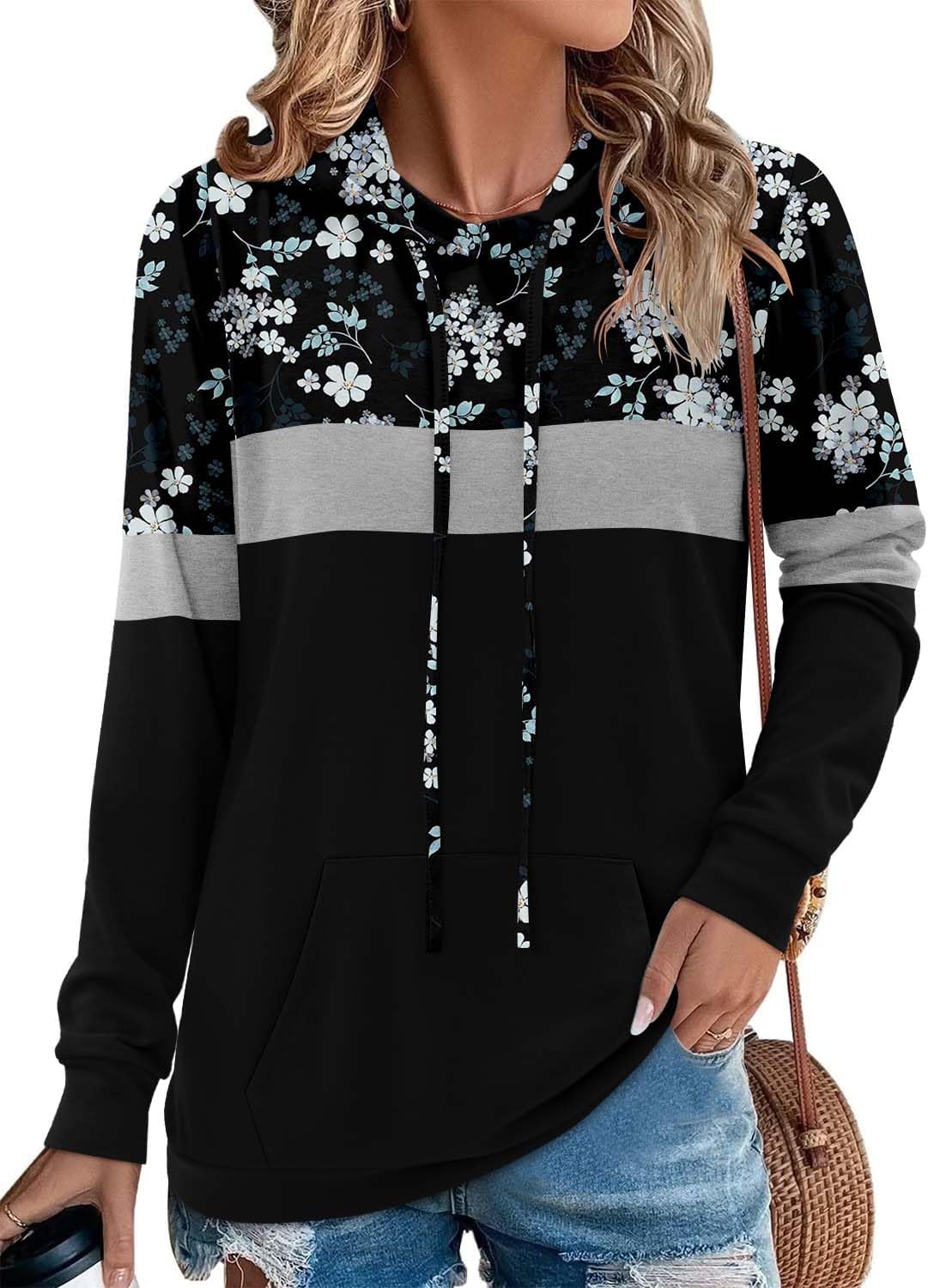 Angerella Hoodies for Women Camo Leopard Print Pullover Sweatshirt