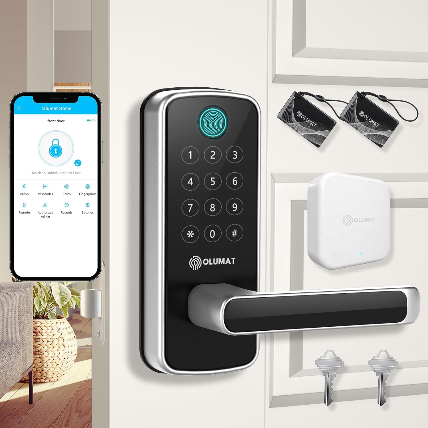 Smart Door Lock with WiFi Gateway - Keyless Entry Solution